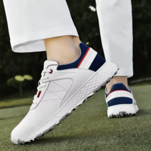 Home pro spikeless golf shoes white/blue/red